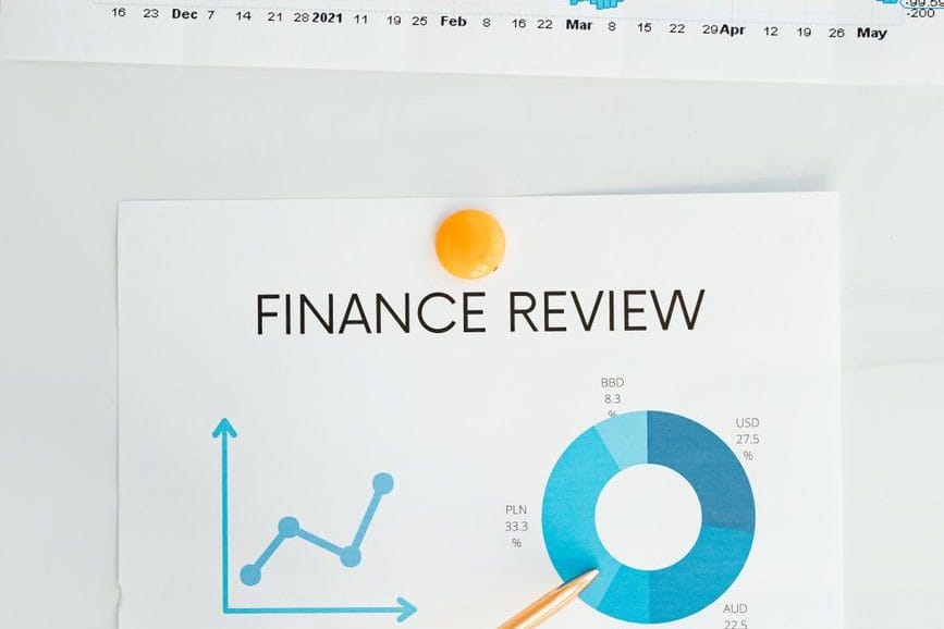 Investment charts and financial planning documents